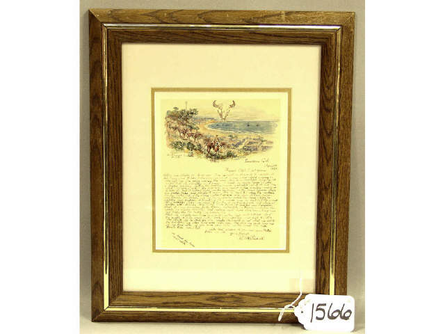 Appraisal: s reprint of a Charles Russell letter framed Estimate -