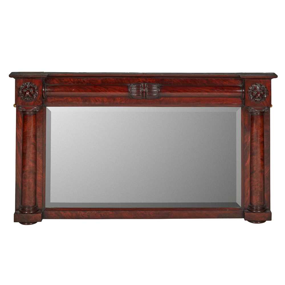 Appraisal: REGENCY MAHOGANY OVERMANTEL MIRROR EARLY TH CENTURY the rectangular bevelled