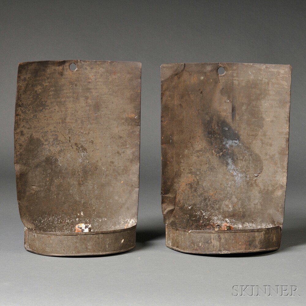 Appraisal: Pair of Tin Candle Sconces America early th century each