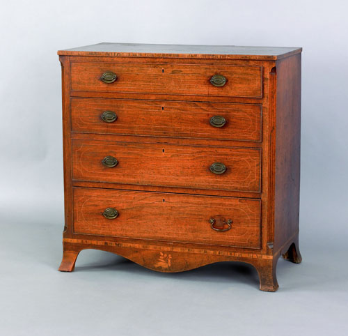 Appraisal: Mid Atlantic Federal walnut chest of drawers ca with four