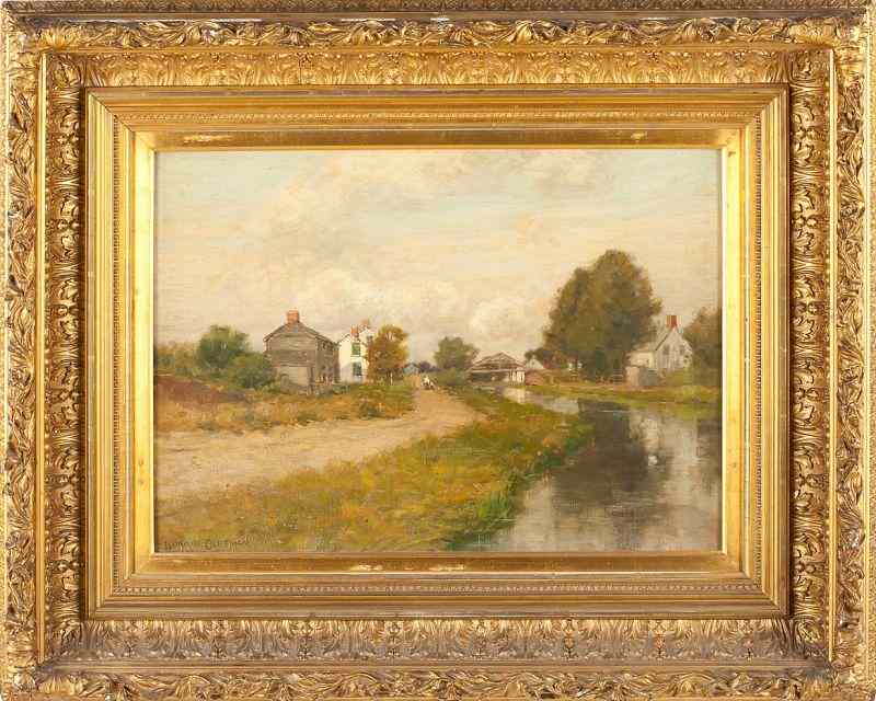 Appraisal: Leonard Ochtman CT - Canal Sceneoil on canvas signed at