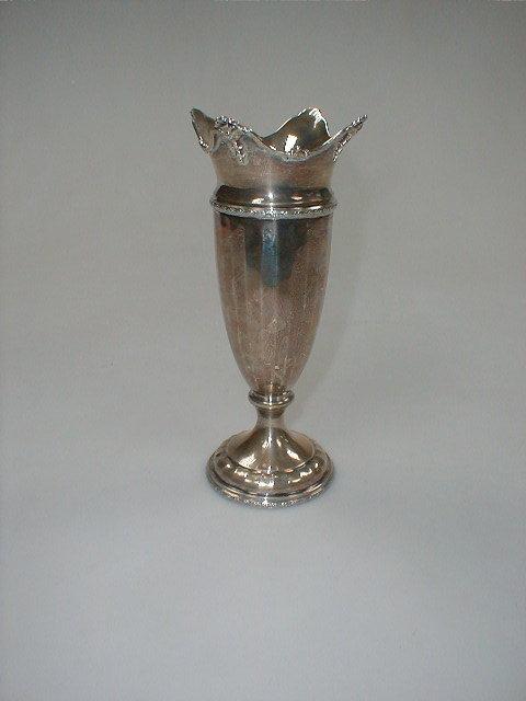 Appraisal: A silver neo-classical urnular vase Birmingham assay