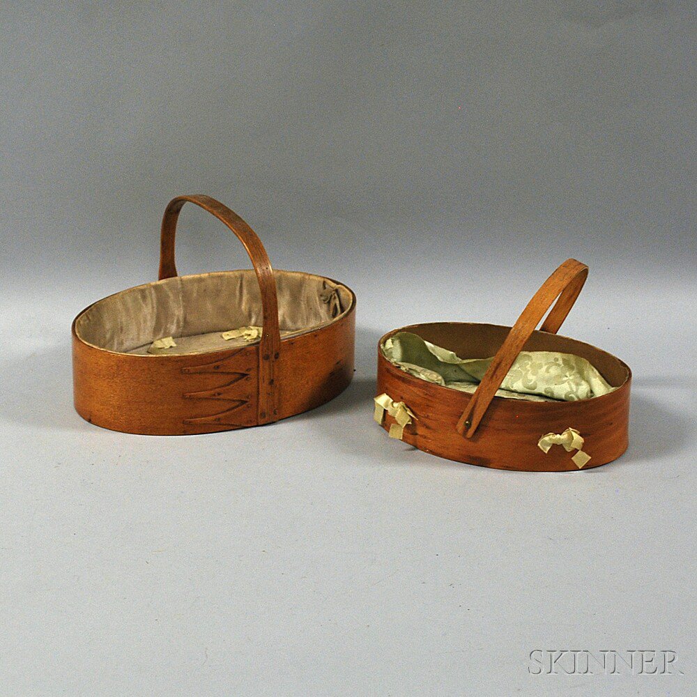 Appraisal: Two Shaker Oval Baskets late th early th century the