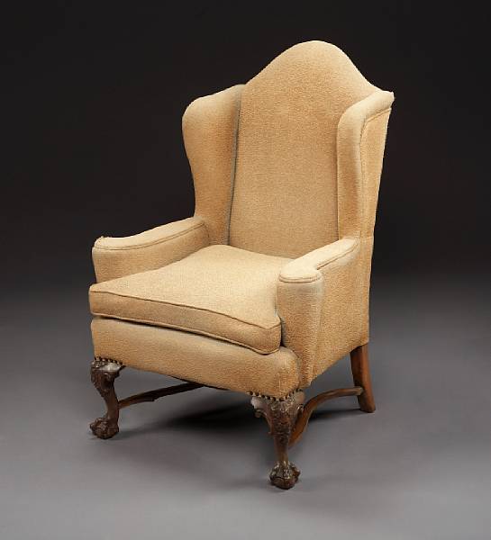 Appraisal: A George II style walnut wing chair first quarter th