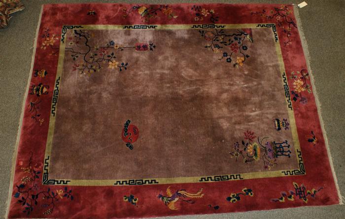 Appraisal: x Nichols Chinese rug small worn spot Estimate -