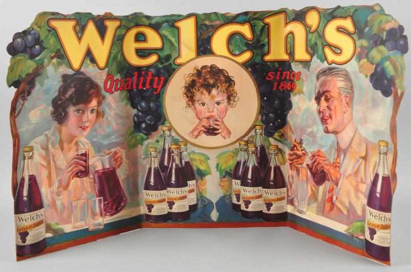 Appraisal: Cardboard Welch's Grape Juice Foldout Display Description Beautiful easel back