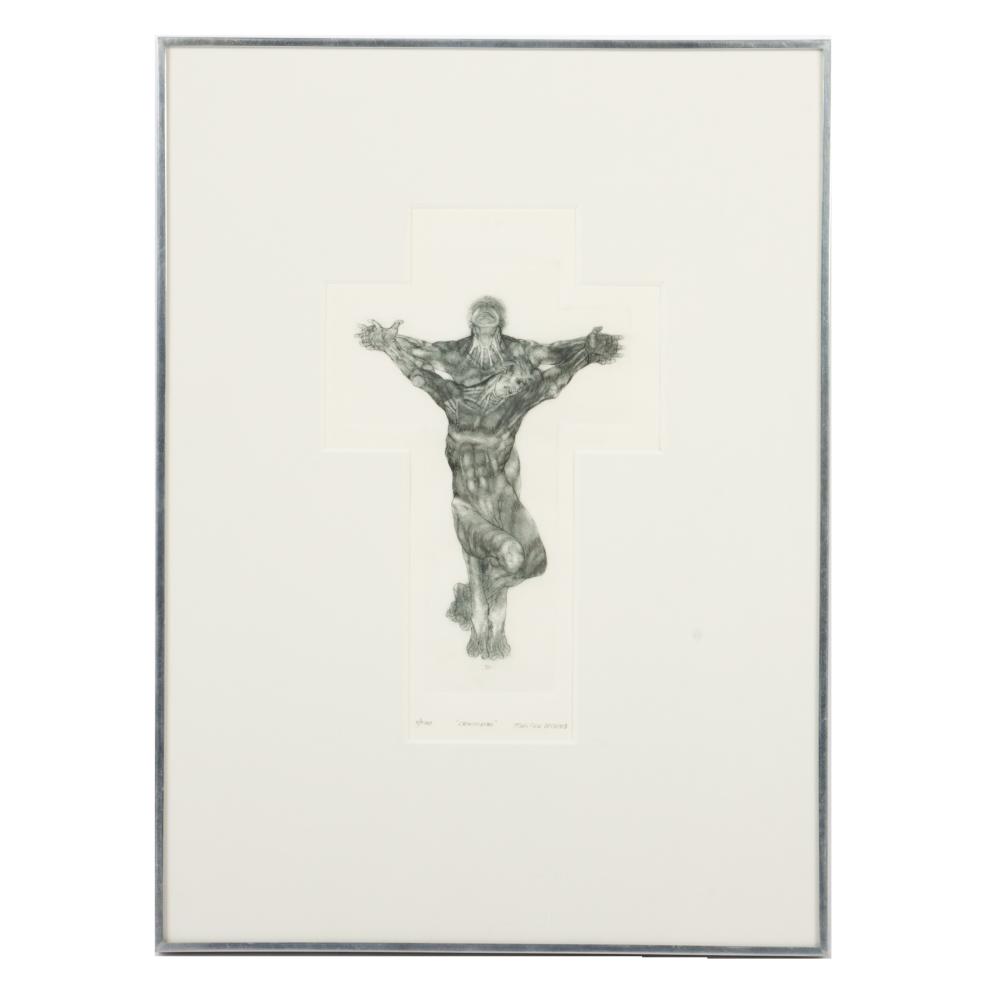 Appraisal: JOHN SILK DECKARD AMERICAN - CRUCIFIXION ETCHING H X W