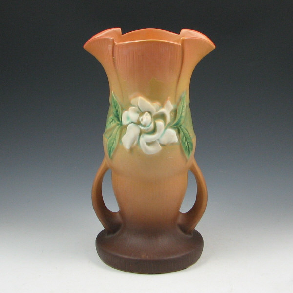 Appraisal: Roseville Gardenia - Vase Roseville Gardenia vase in brown Marked