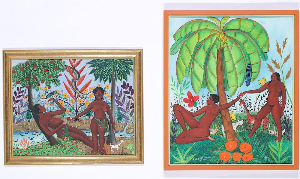 Appraisal: Roger Francois Haitian th c Two Paintings Roger Francois Haitian