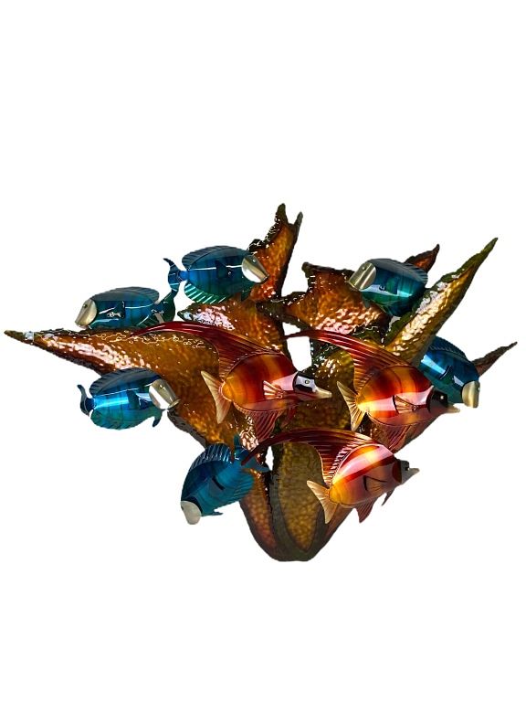 Appraisal: Mixed Metal Fish Sculpture Mixed Metal Fish Sculpture Total Measures