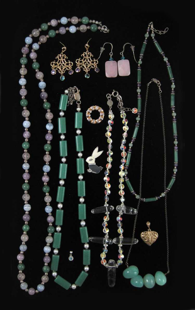 Appraisal: THIRTEEN PIECES OF AVENTURINE AND OTHER JEWELRY including five necklaces