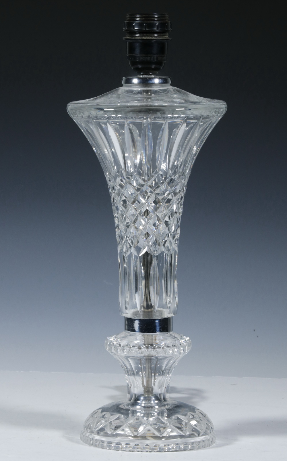 Appraisal: CUT CRYSTAL TABLE LAMP Fine quality clear cut crystal table