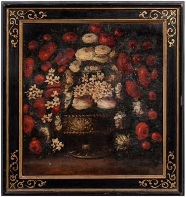 Appraisal: th century Old Master still life roses and narcissus in