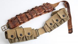 Appraisal: WWI The first of leather the second of buff-colored canvas