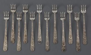 Appraisal: S Kirk Son sterling Repousse oyster forks S Kirk Son