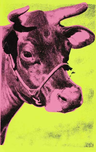 Appraisal: ANDY WARHOL after Cow Color screenprint printed in pink and