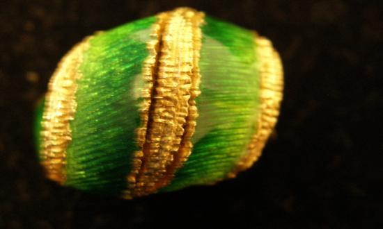 Appraisal: Green enamel ring stamped