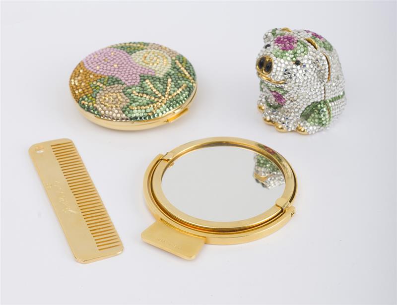 Appraisal: Group of Judith Leiber Accessories Including a mirrored compact a