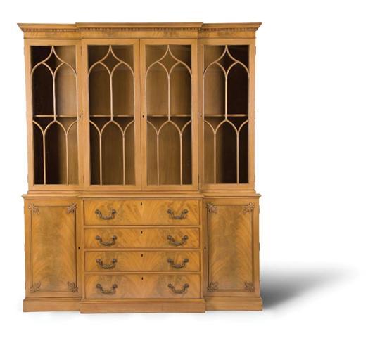 Appraisal: FEDERAL-STYLE BREAKFRONT CABINET Kittinger Company Buffalo New York late th