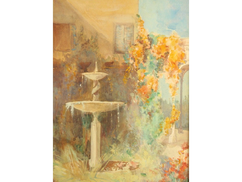 Appraisal: Ann Matthews Boyd A fountain in summer gardens watercolour x