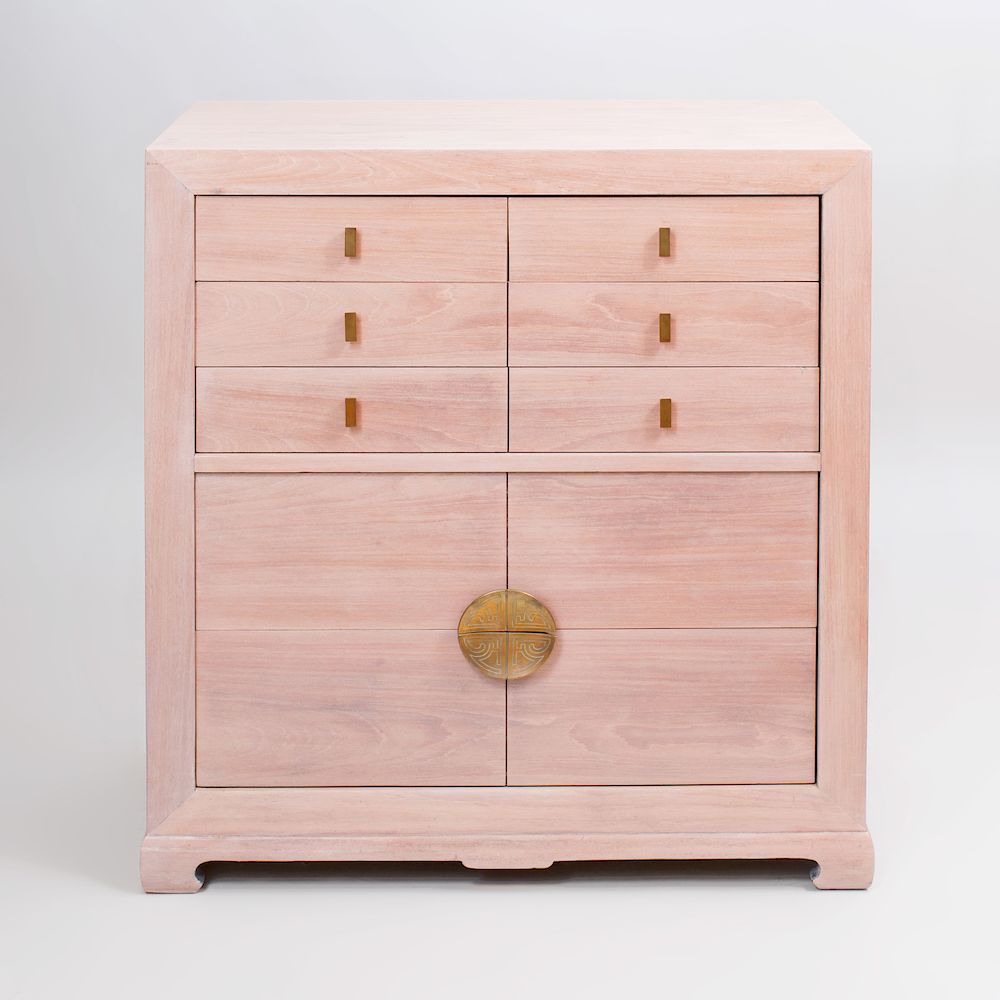 Appraisal: Chinese Style Ceruse Oak Chest of Drawers for Albert Furniture