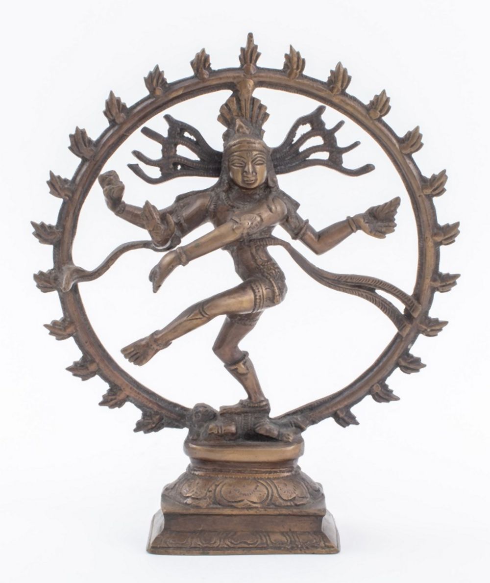 Appraisal: INDIAN GILT BRONZE STATUE OF SHIVA NATARAJA Antique Indian gilt