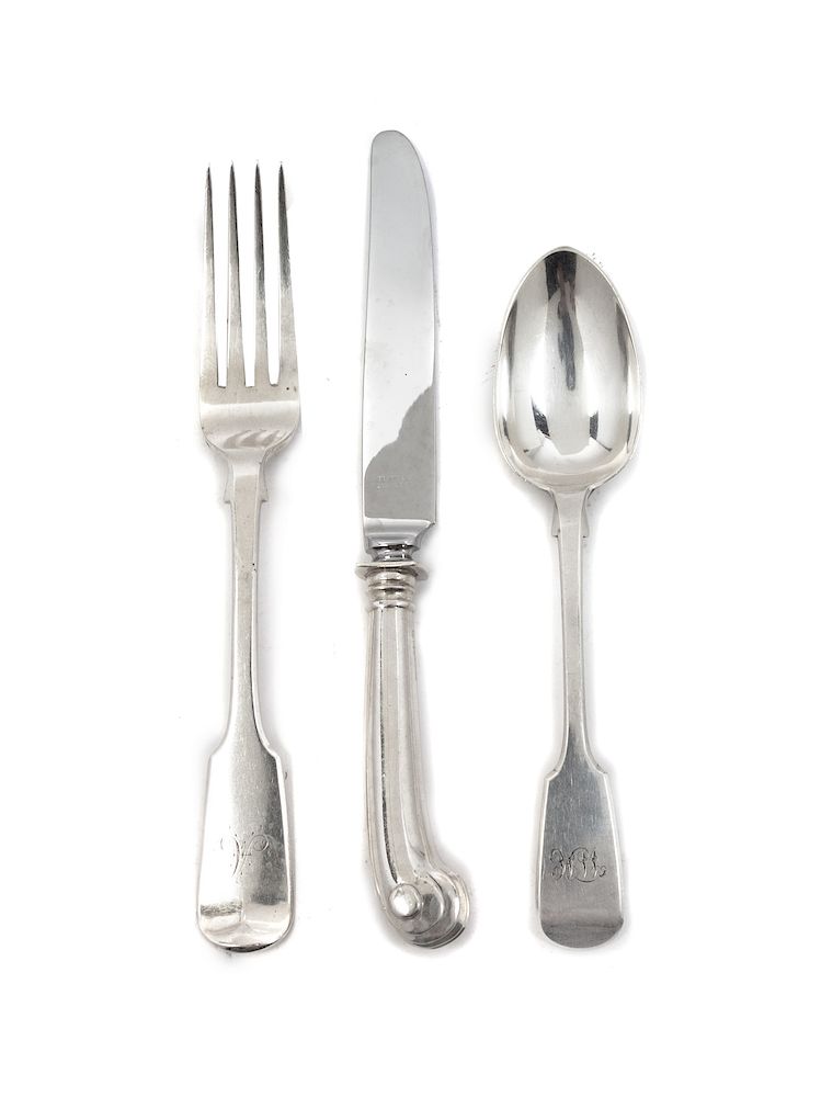 Appraisal: An Assembled Victorian Flatware Service Length of longest inches An