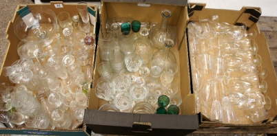 Appraisal: Trays of quality glassware to include glasses decanters small wine