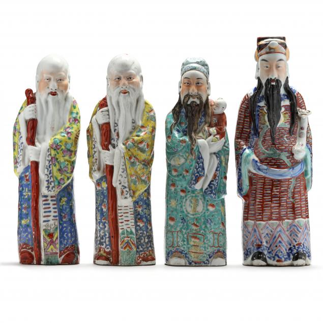 Appraisal: A GROUP OF CHINESE PORCELAIN FIGURES SANXING th century a