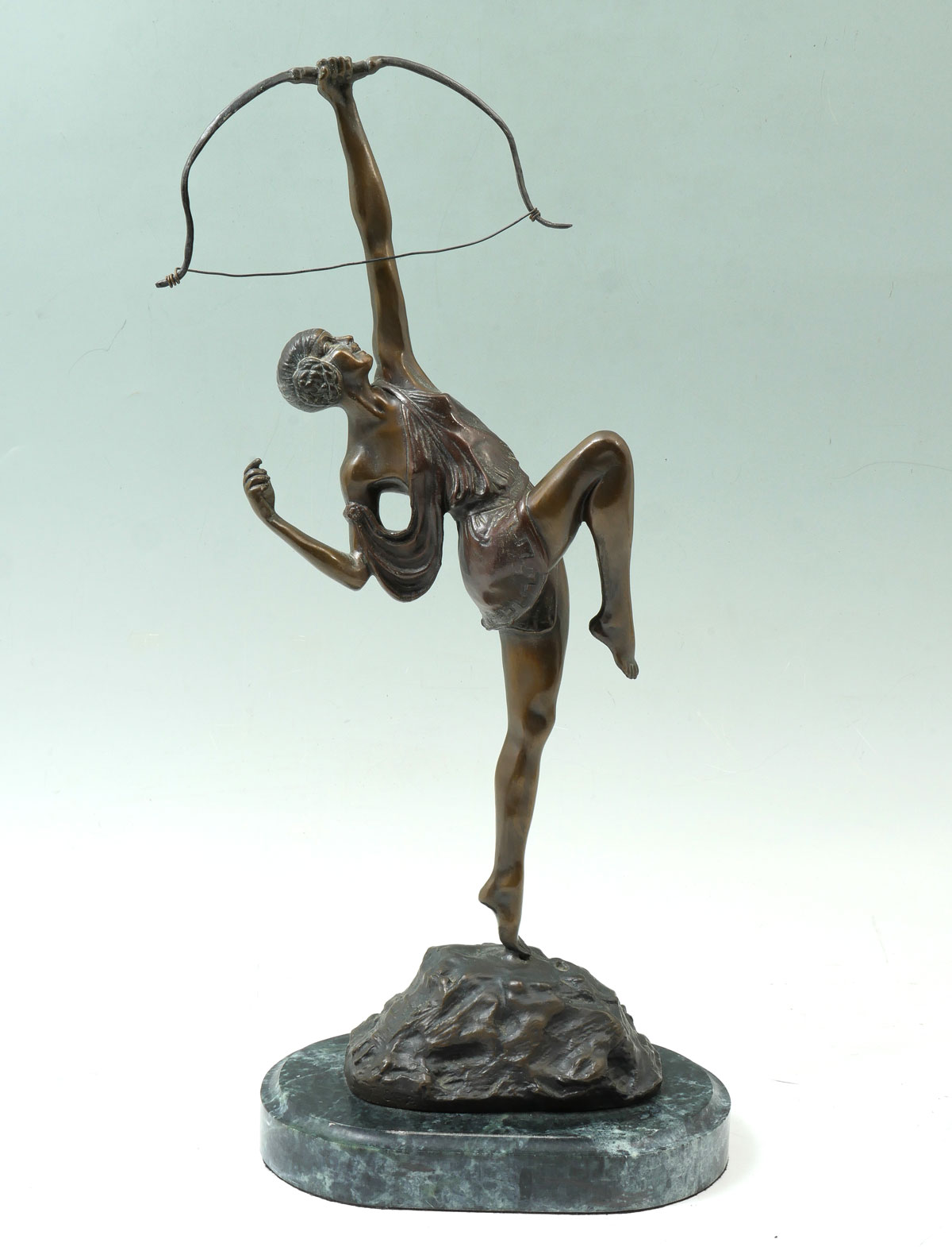 Appraisal: ART DECO STYLE BRONZE ARCHER AFTER LE FAGUAYS '' in