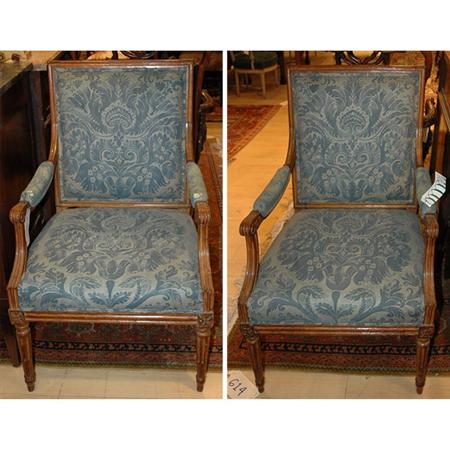 Appraisal: Pair of Louis XVI Walnut Fauteuils a la Reine Estimate