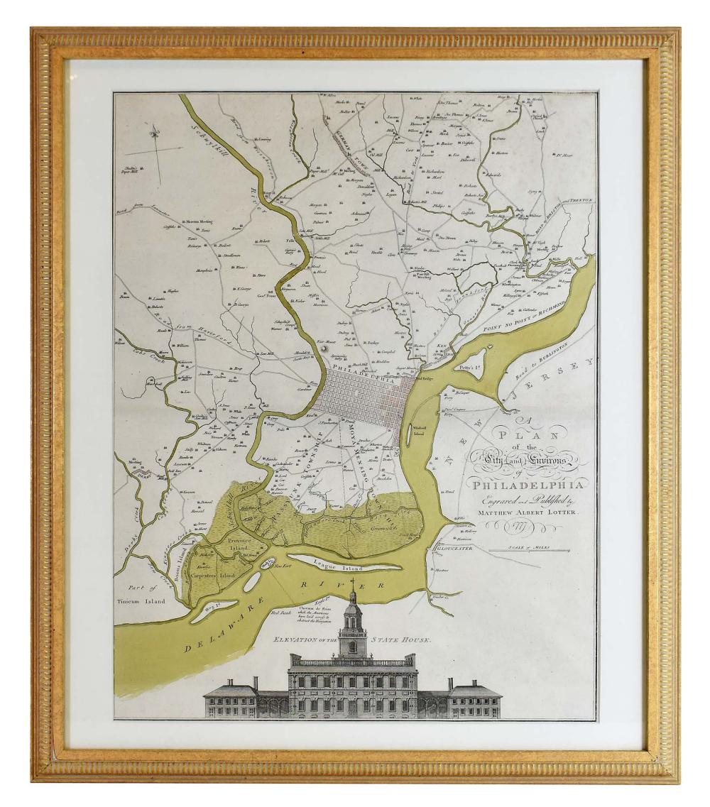 Appraisal: PLAN OF THE CITY OF PHILADELPHIA MAPEngraved and Published by