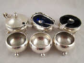 Appraisal: Silver A set of three salts Birmingham a salt and