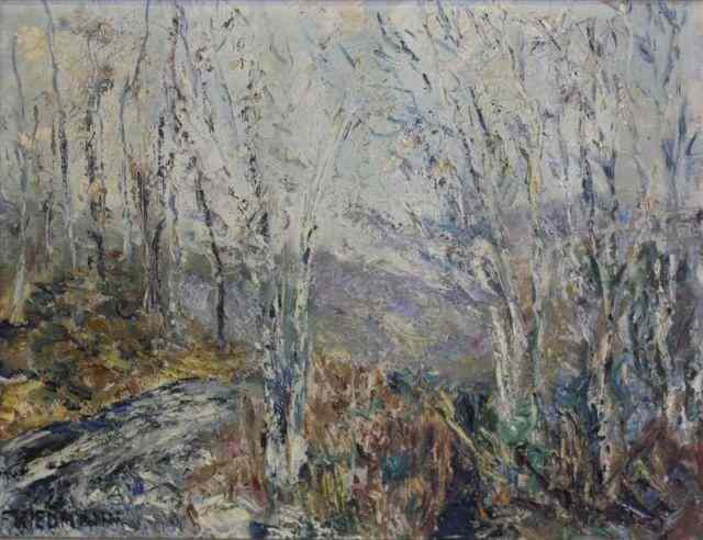 Appraisal: FRIEDMAN O C Autumn Landscape with Stream Signed lower left