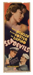 Appraisal: Sea Devils RKO Insert x Unrestored and scarce lithograph insert