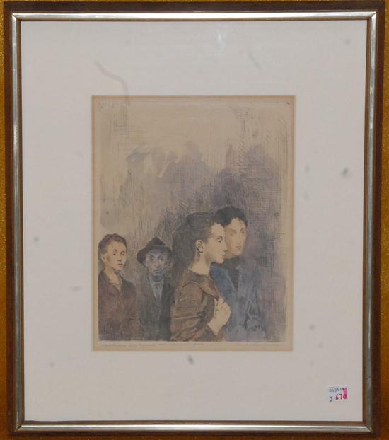 Appraisal: RAPHAEL SOYER - Lithograph Self portrait signed and undated x