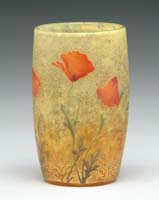 Appraisal: DAUM NANCY ENAMELED TUMBLER Cameo and enameled tumbler is beautifully