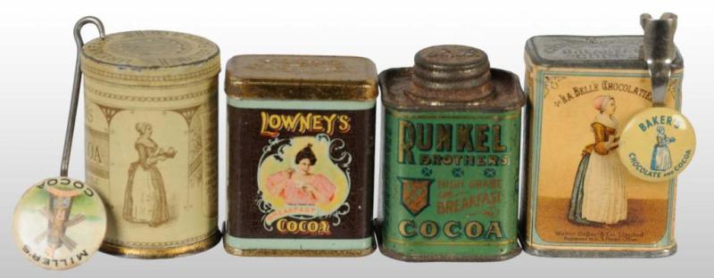 Appraisal: Lot of Small Cocoa Tins Celluloid Buttons Description Excellent grouping