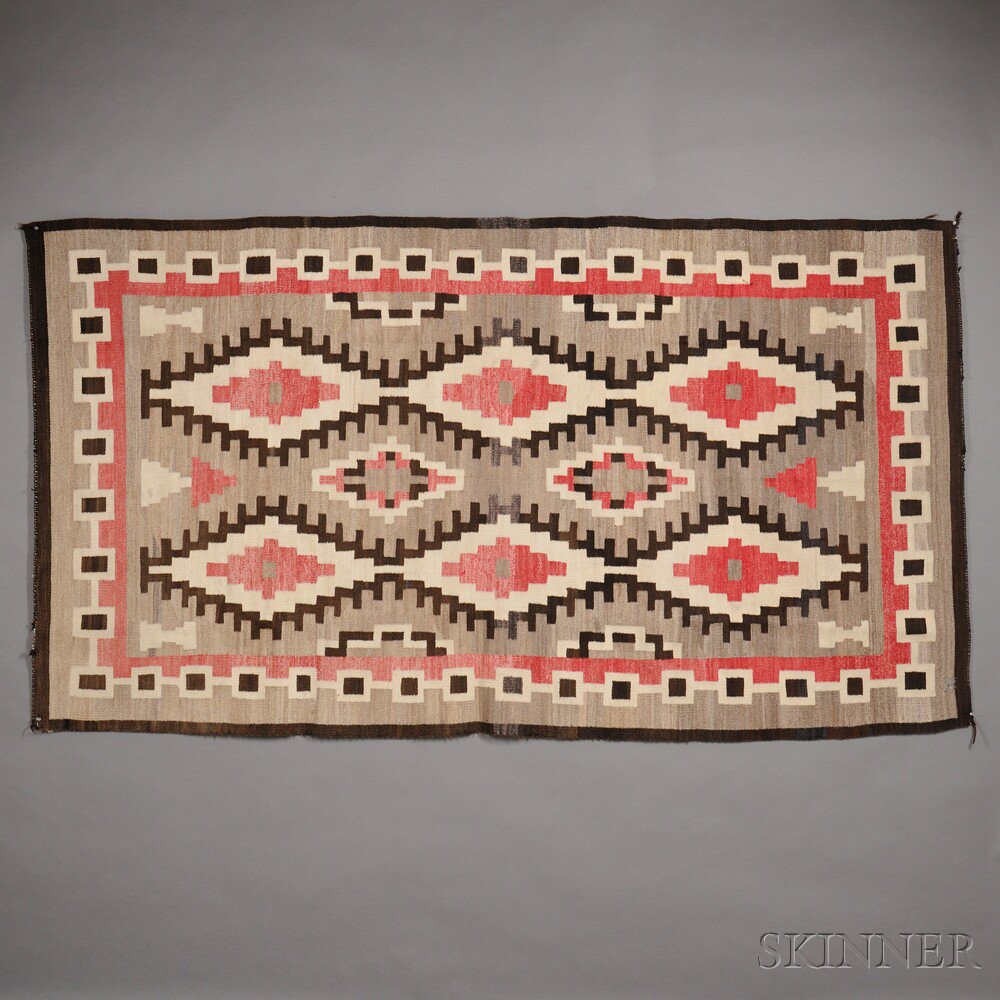 Appraisal: Navajo Rug with elaborate geometric designs done in natural and