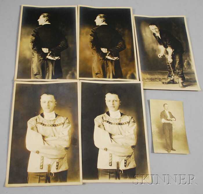 Appraisal: Set of Five Albumen Portrait Photographs of an Escape Artist