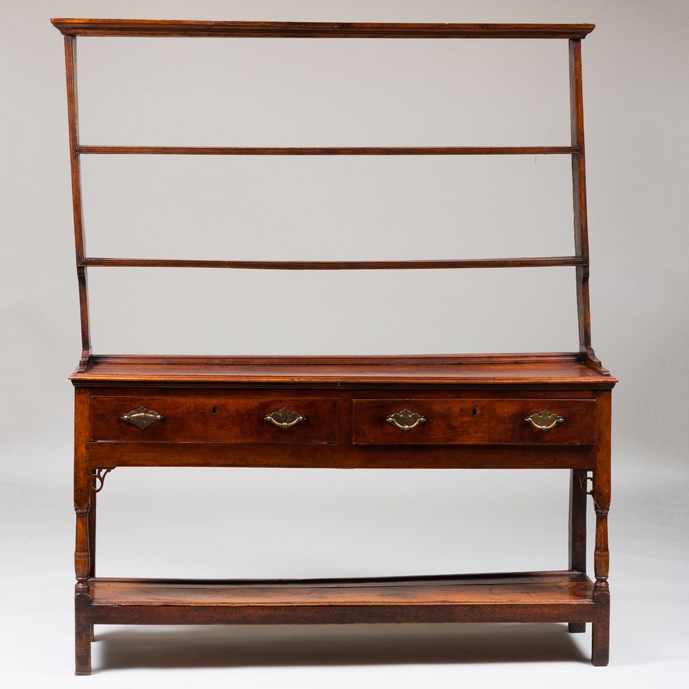 Appraisal: William and Mary Fruitwood Welsh Dresser In two parts the