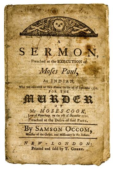 Appraisal: OCCOM Samuel - A Sermon Preached at the Execution of