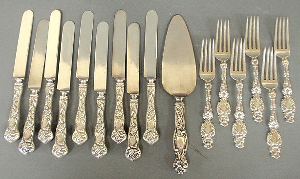 Appraisal: - Partial sterling silver flatware service by Whiting in the