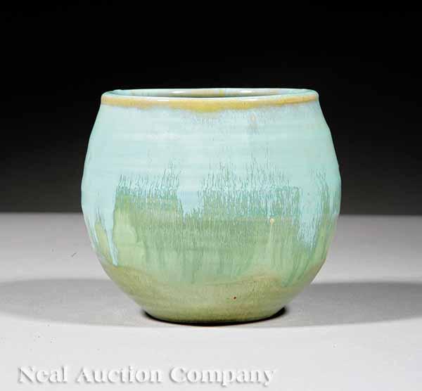 Appraisal: A Shearwater Art Pottery Bowl seafoam green glaze base with