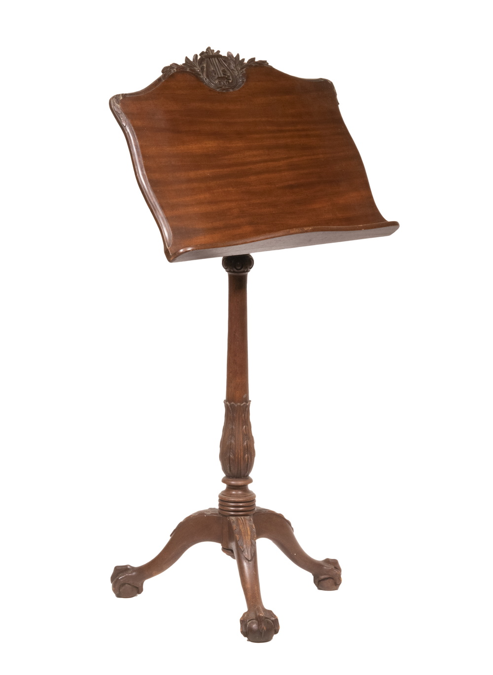 Appraisal: TH C WOODEN MUSIC STAND Chippendale Style in mahogany with