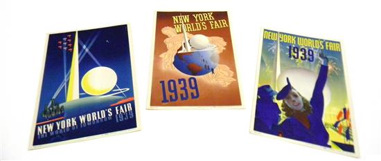 Appraisal: Three New York World's Fair x color lithographs Albert Staehle