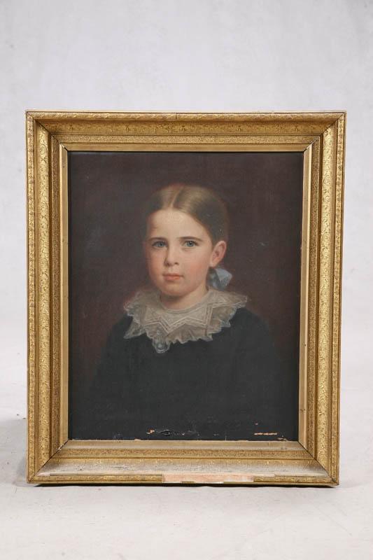 Appraisal: PORTRAIT OF A YOUNG GIRL Quarterlength portrait of a girl