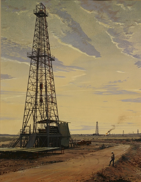 Appraisal: Arthur Weaver American th Century Oil Well Evening Signed A