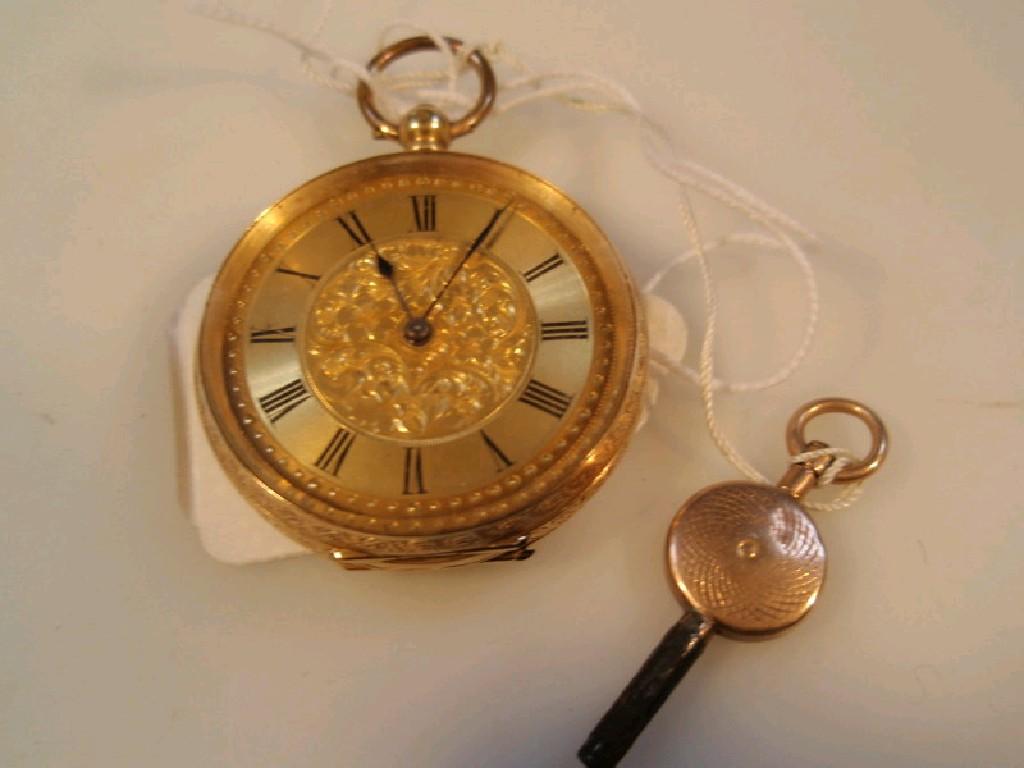 Appraisal: A th thC ladies yellow metal pocket watch with a