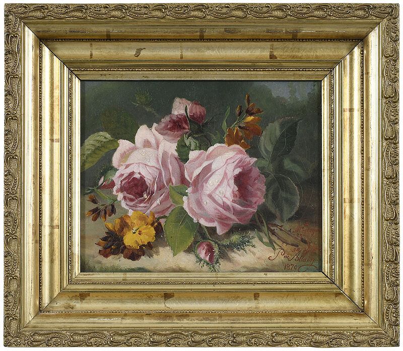 Appraisal: French School Painting th century Still Life with Moss Roses